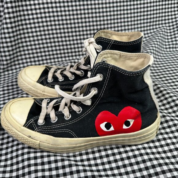 Comme des Garçons Play x Converse Chuck 70 High Black Heart Eyes Sneaker Wmns 7 - Picture 3 of 7